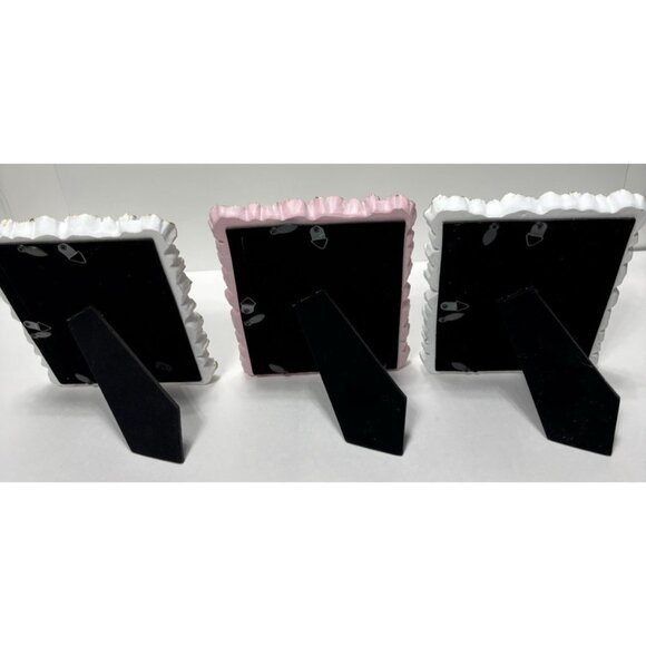Frames 3pc Pink & White 3D Flower Floral Photo Frames 4x6" Decorative Set *Read* - Picture 2 of 16